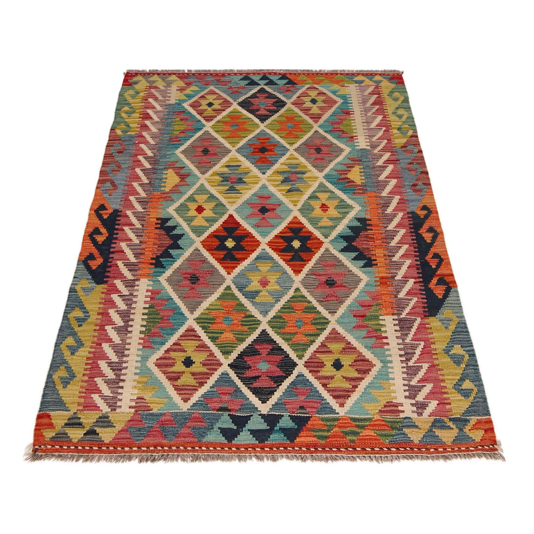 Handmade Afghan Vegetable Kilim 3' 4" x 5' 1" - No. AL47946