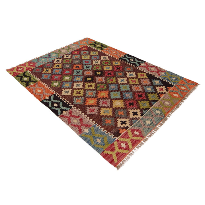 Hand Made Afghan Kilim 3' 5" x 4' 10" - No. AL63414