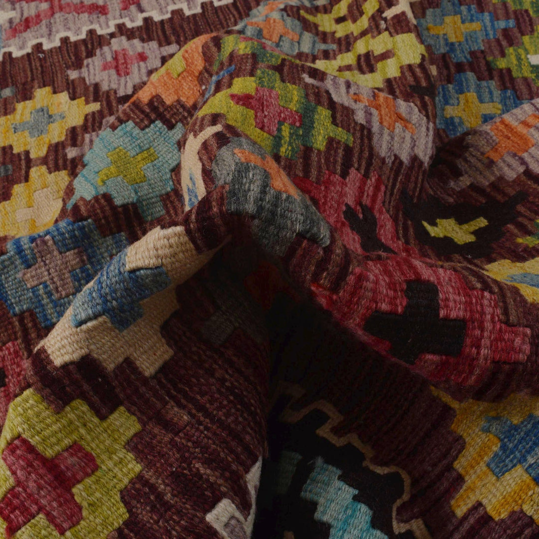 Hand Made Afghan Kilim 3' 5" x 4' 10" - No. AL63414