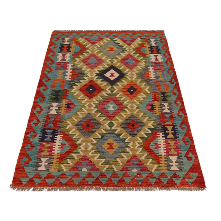 Handmade Vegetable Kilim 3' 3" x 4' 9" - No. AL24521