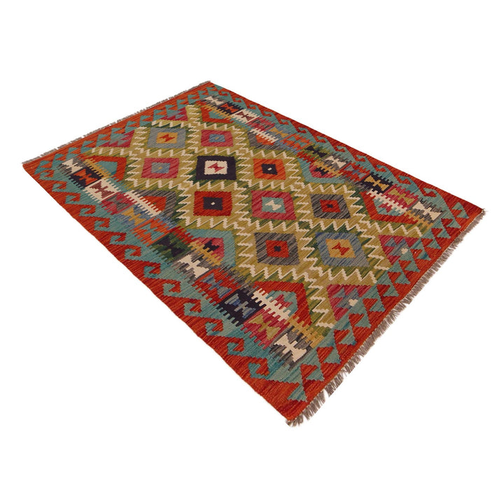 Handmade Vegetable Kilim 3' 3" x 4' 9" - No. AL24521