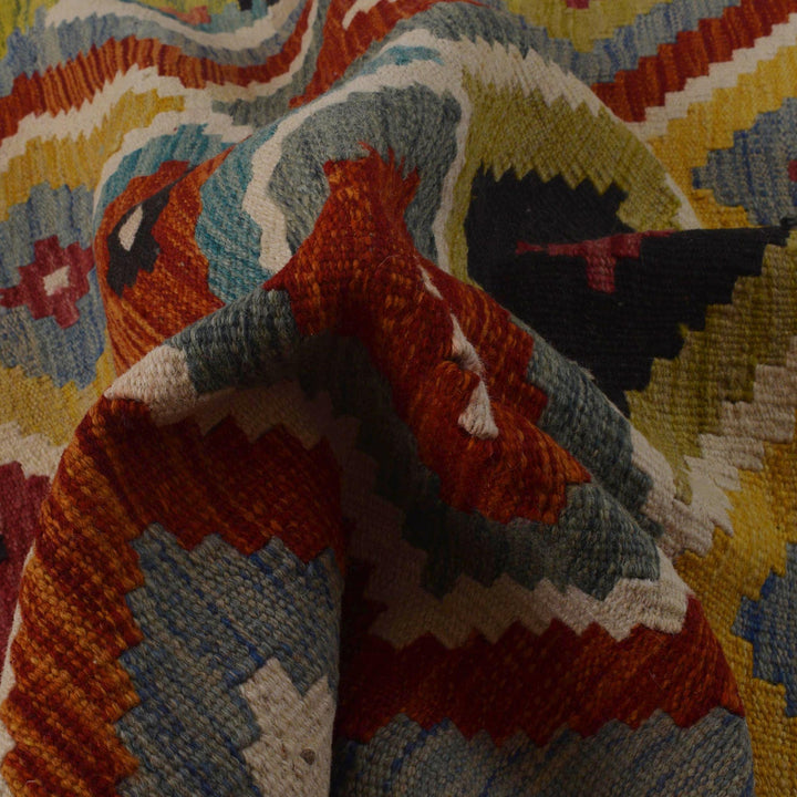 Handmade Vegetable Kelim 3' 4" x 4' 11" - No. AL27275