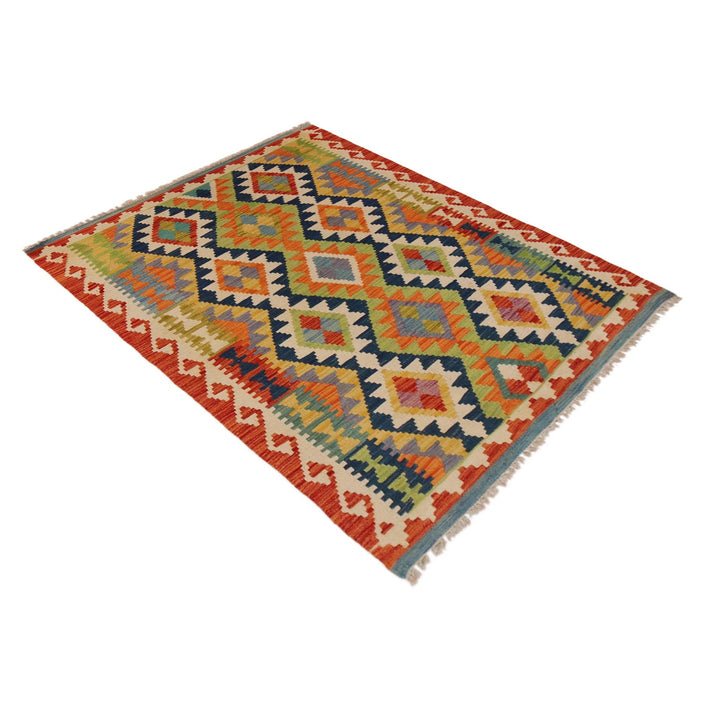 Hand Knotted Afghan Style Kilim 3' 8" x 5' 0" - No. AL65316