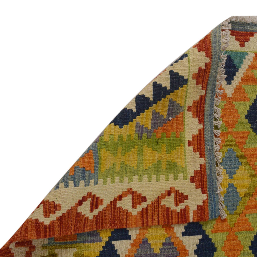 Hand Knotted Afghan Style Kilim 3' 8" x 5' 0" - No. AL65316