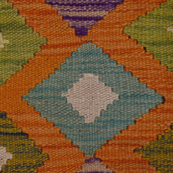 Hand Woven Wool Kelim 3' 4" x 4' 9" - No. AL16754