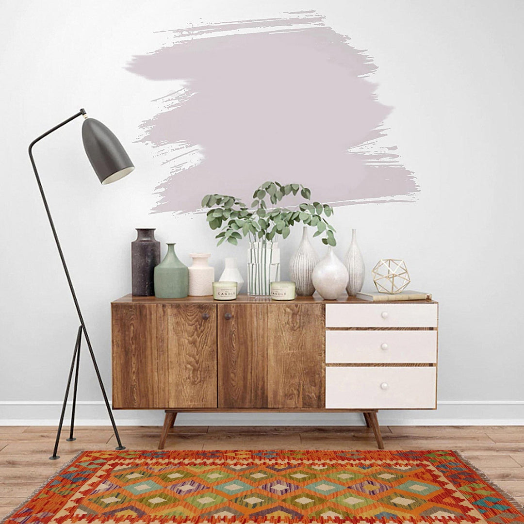 Hand Woven Wool Kelim 3' 4" x 4' 9" - No. AL16754