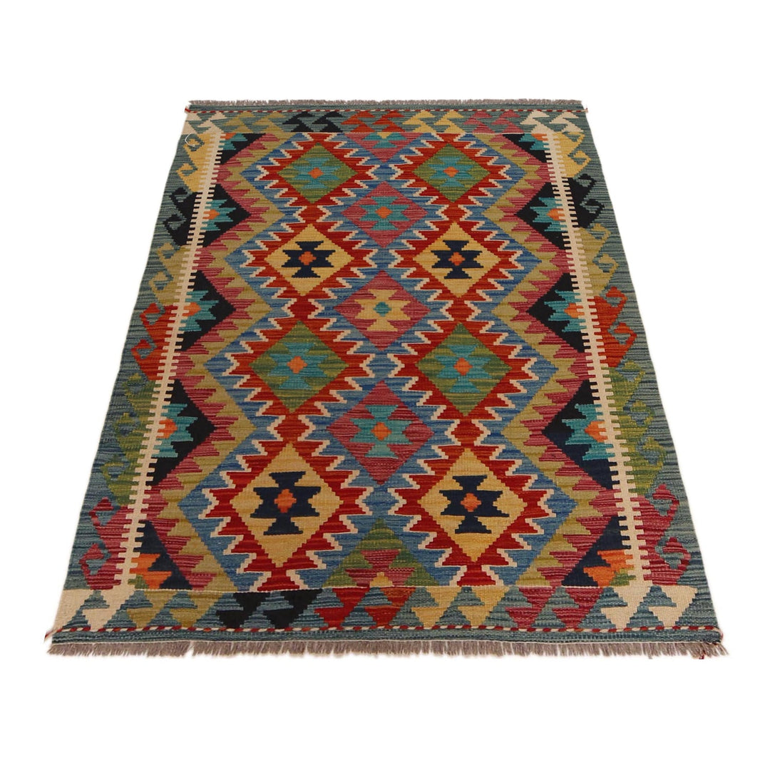Handmade Turkish Design Wool Kilim 3' 3" x 4' 8" - No. AL31420