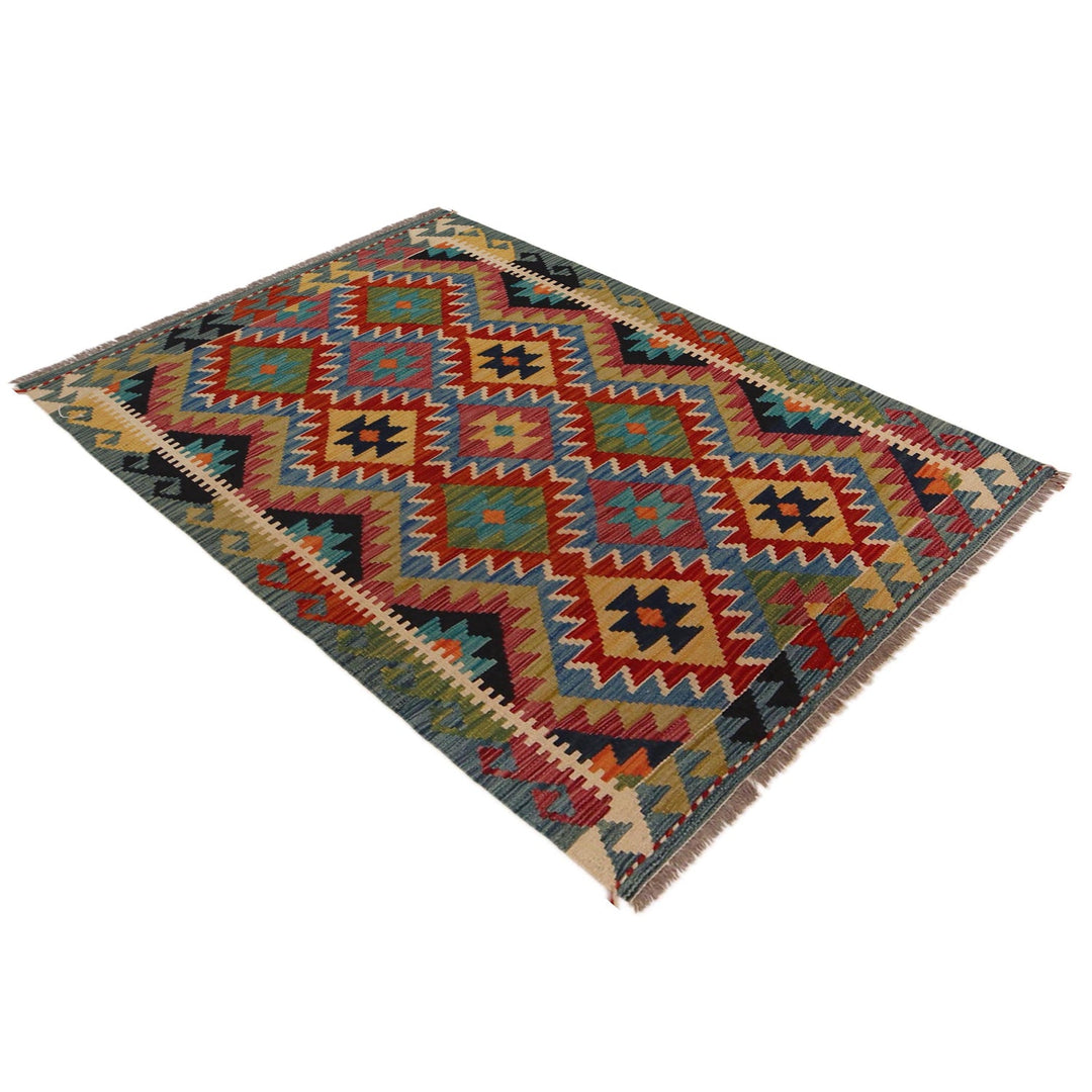 Handmade Turkish Design Wool Kilim 3' 3" x 4' 8" - No. AL31420