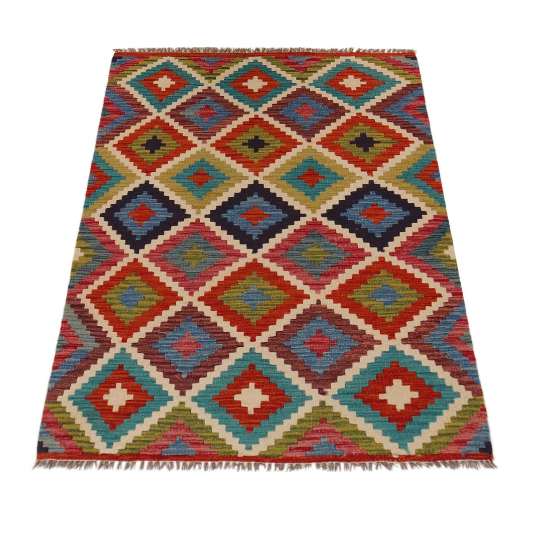 Hand Knotted Flatweave Kilim 3' 5" x 4' 9" - No. AL24753