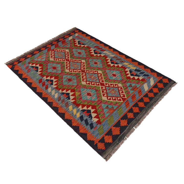 Handmade Afghan Vegetable Kilim 3' 3" x 4' 10" - No. AL83470