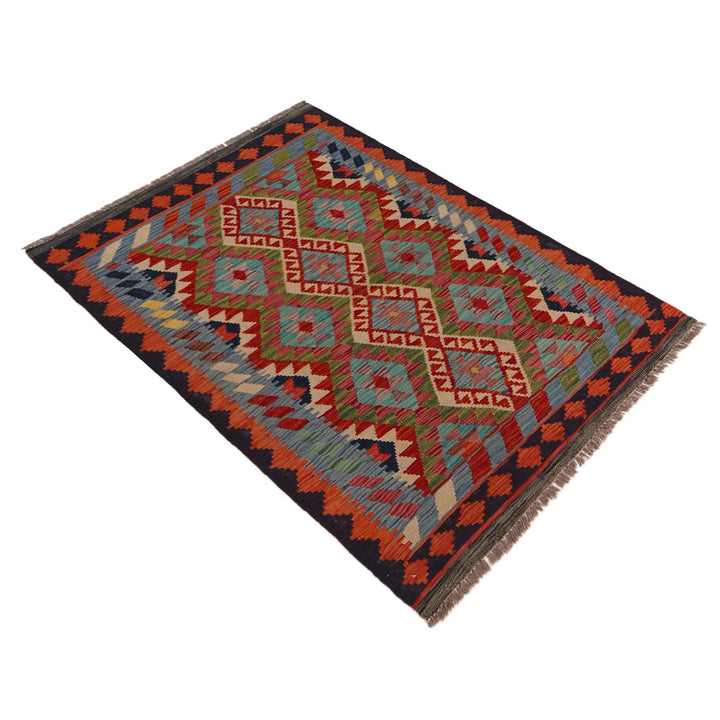 Handmade Afghan Vegetable Kilim 3' 3" x 4' 10" - No. AL83470