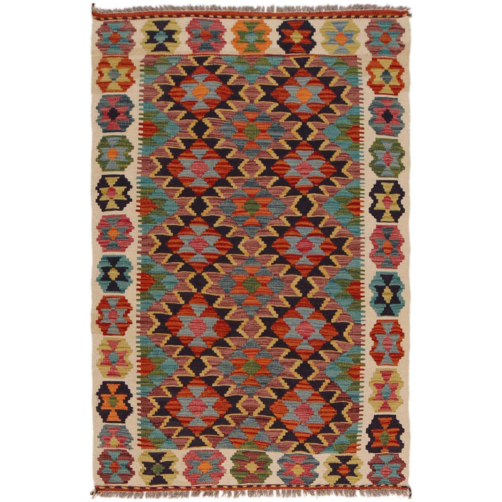 Handmade Vegetable Kelim 3' 3" x 4' 11" - No. AL70964