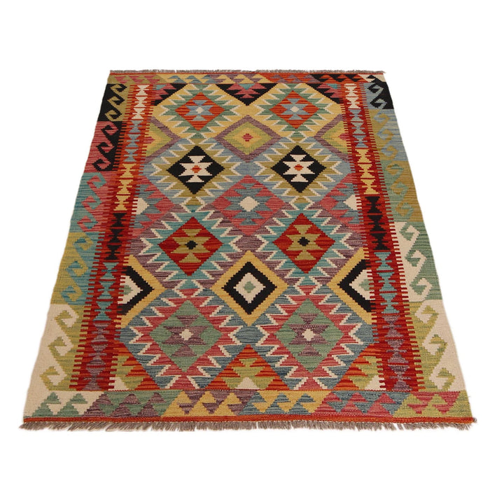 Handmade Turkish Design Wool Kilim 3' 5" x 5' 1" - No. AL43315