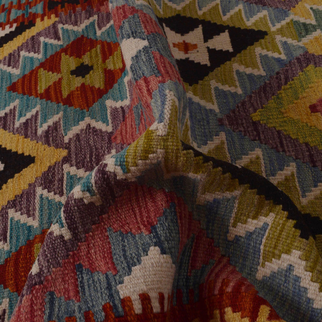 Handmade Turkish Design Wool Kilim 3' 5" x 5' 1" - No. AL43315