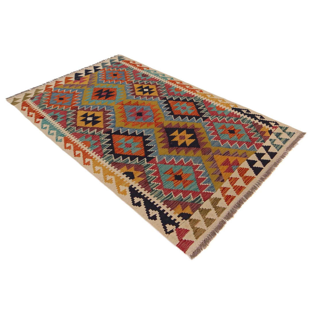 Handmade Afghan Vegetable Kilim 3' 3" x 5' 4" - No. AL79352