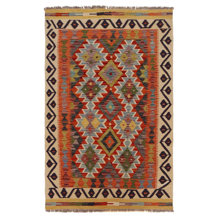 Hand Knotted Afghan Style Kilim 3' 3" x 5' 1" - No. AL78544
