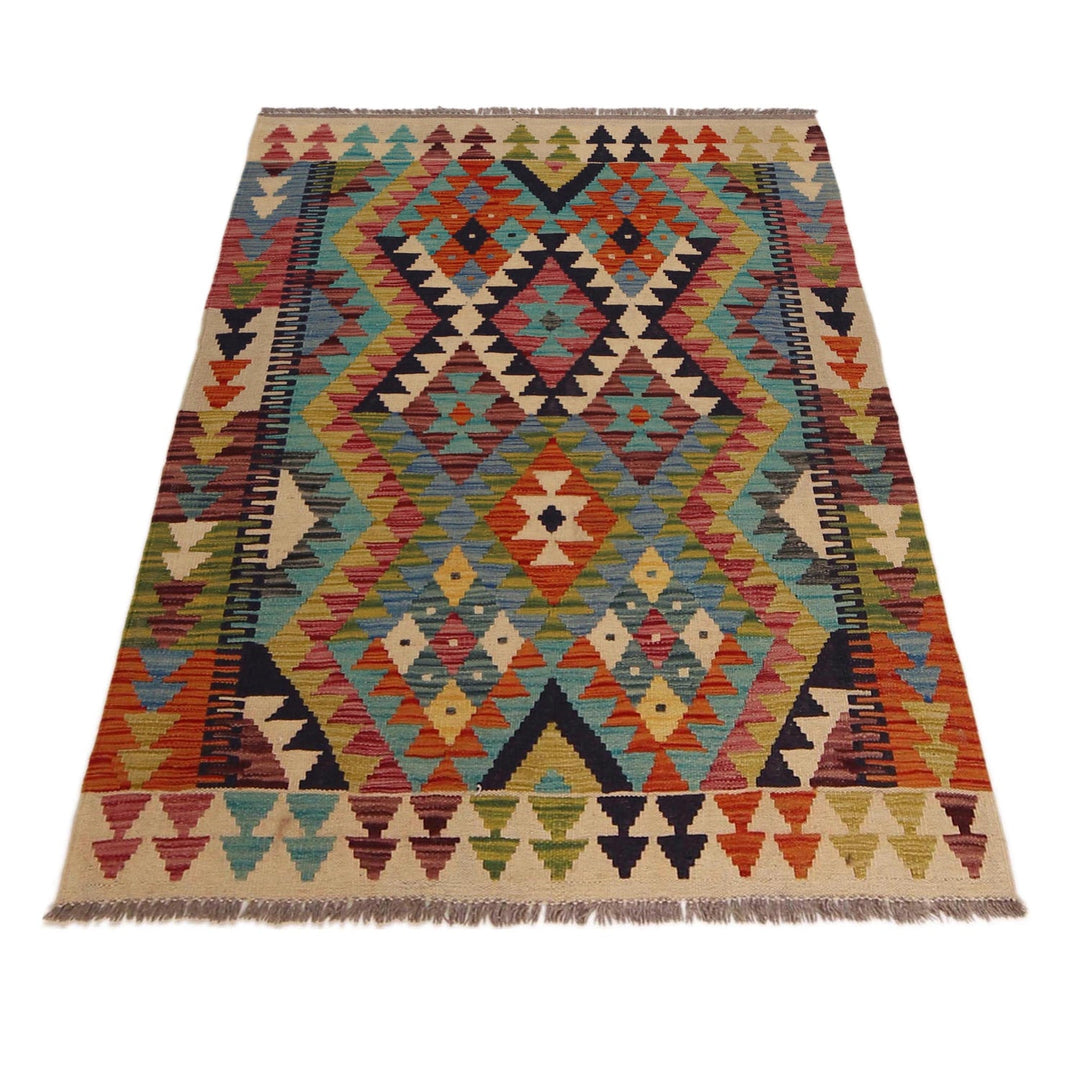 Hand Woven Wool Kelim 3' 3" x 4' 9" - No. AL54925