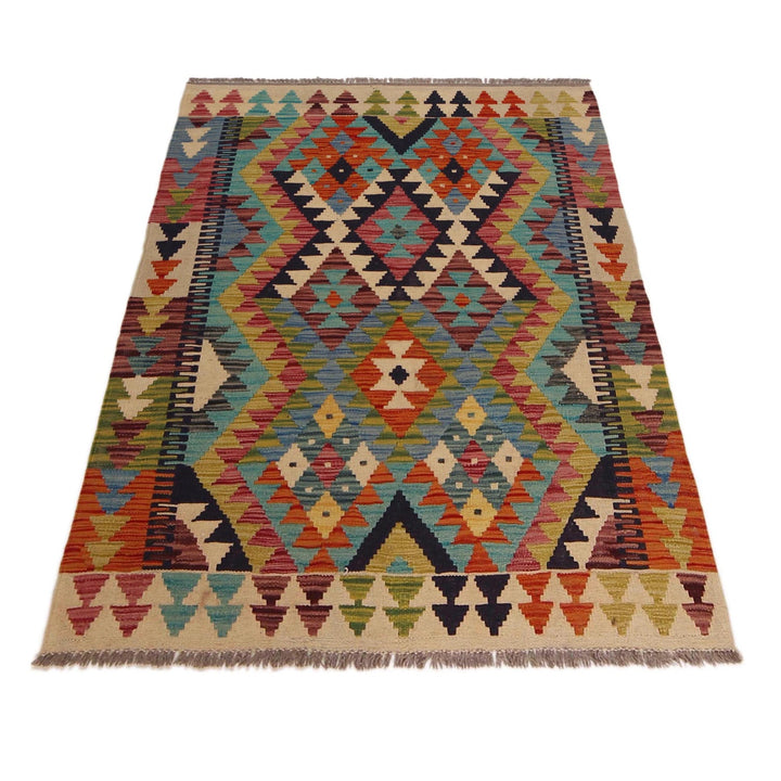 Hand Woven Wool Kelim 3' 3" x 4' 9" - No. AL54925
