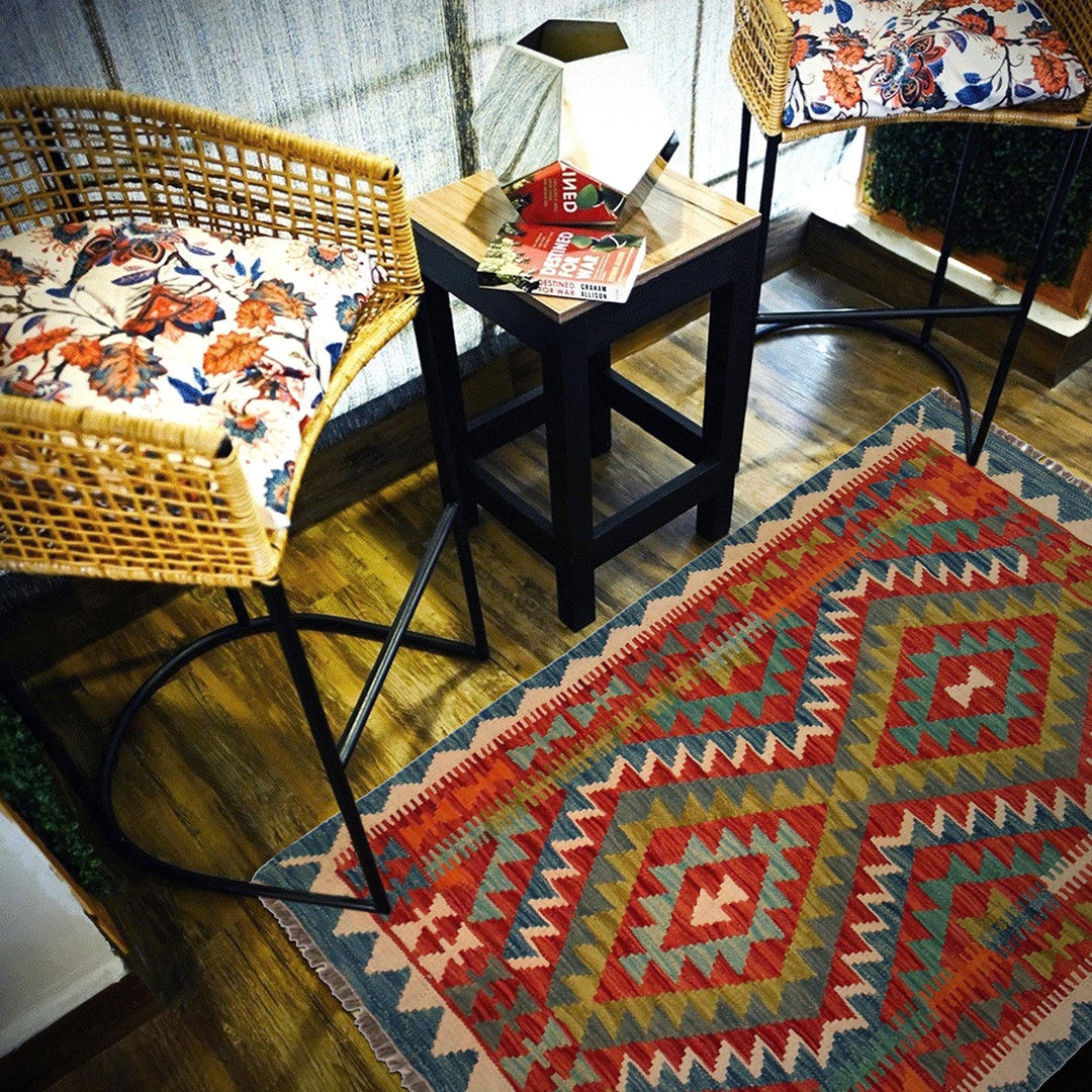 Small Size Chobi Kilim 3' 1" x 4' 2" - No. AL64436