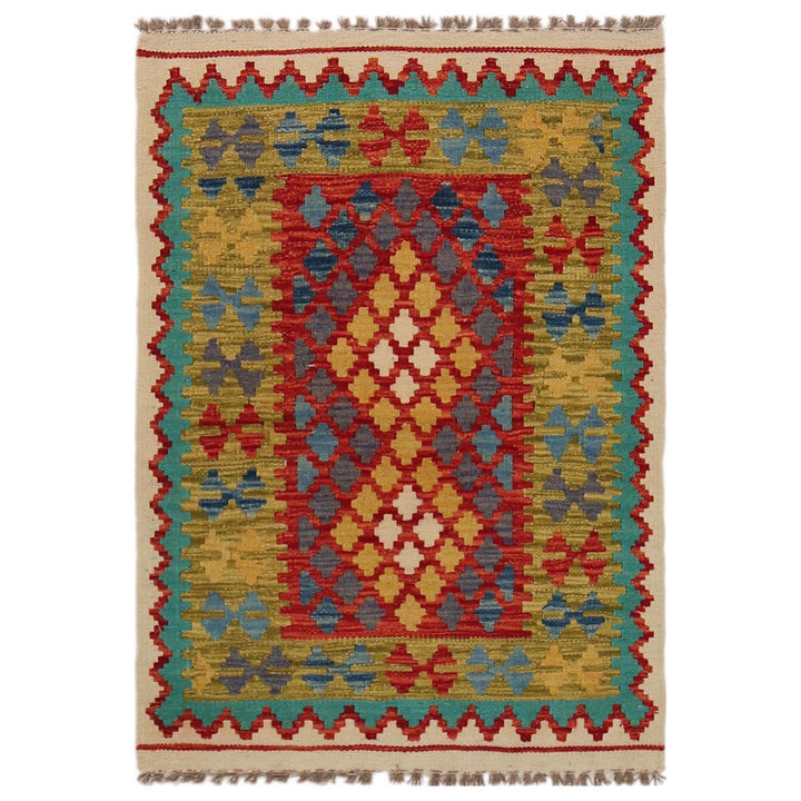 Hand Made Afghan Kilim 2' 8" x 3' 10" - No. AL25455