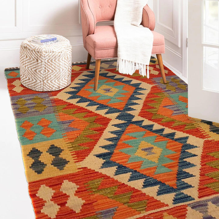 Handmade Vegetable Kilim 2' 8" x 4' 0" - No. AL61709