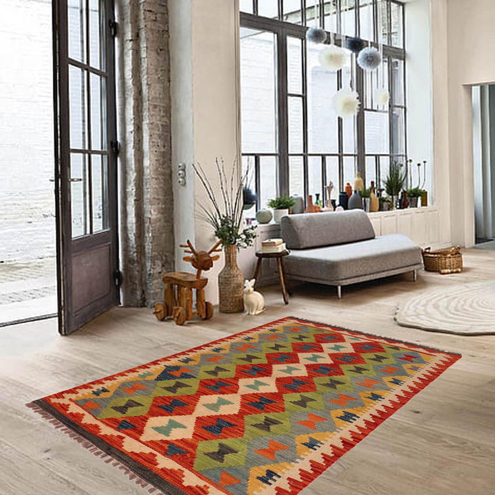 Handmade Vegetable Kelim 2' 8" x 4' 0" - No. AL80382