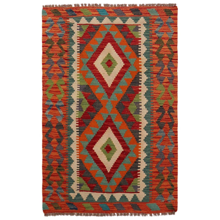 Hand Made Afghan Kilim 2' 9" x 4' 2" - No. AL24410
