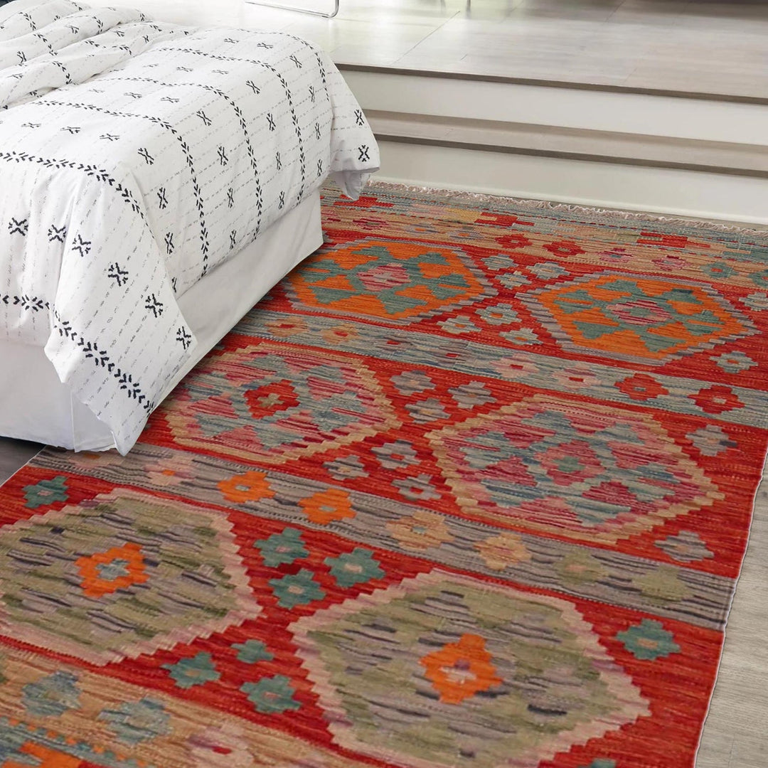 Handmade Vegetable Kelim 2' 7" x 4' 4" - No. AL42013