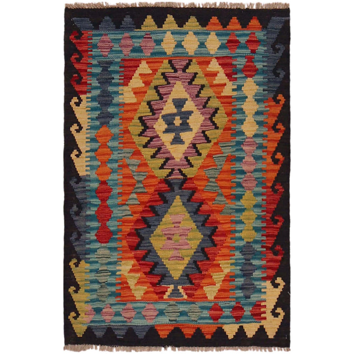 Afghan Vegetable Kilim Rug 2' 8" x 4' 0" Flat-Weave