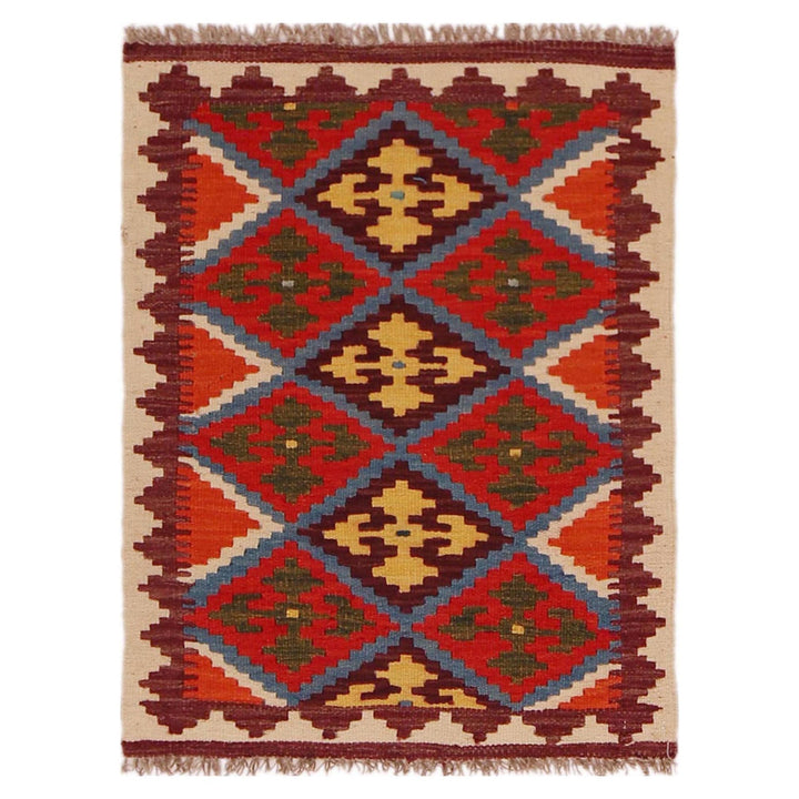 Hand Knotted Afghan Style Kilim 2' 2" x 2' 11" - No. AL33876