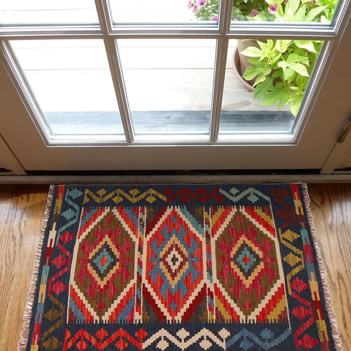Hand Made Afghan Kilim 2' 2" x 2' 11" - No. AL59570