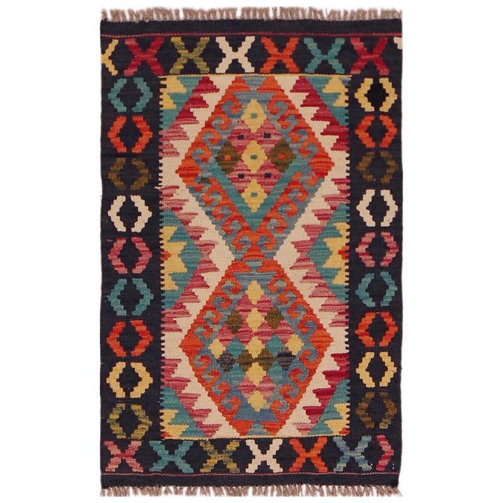 Hand Knotted Afghan Style Kilim 2' 0" x 3' 1" - No. AL95695