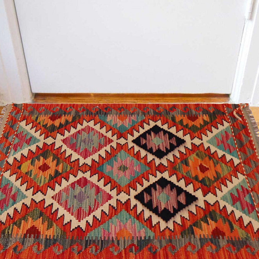 Handmade Turkish Design Wool Kilim 2' 2" x 3' 7" - No. AL21308