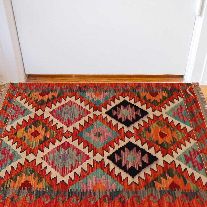 Handmade Turkish Design Wool Kilim 2' 2" x 3' 7" - No. AL21308