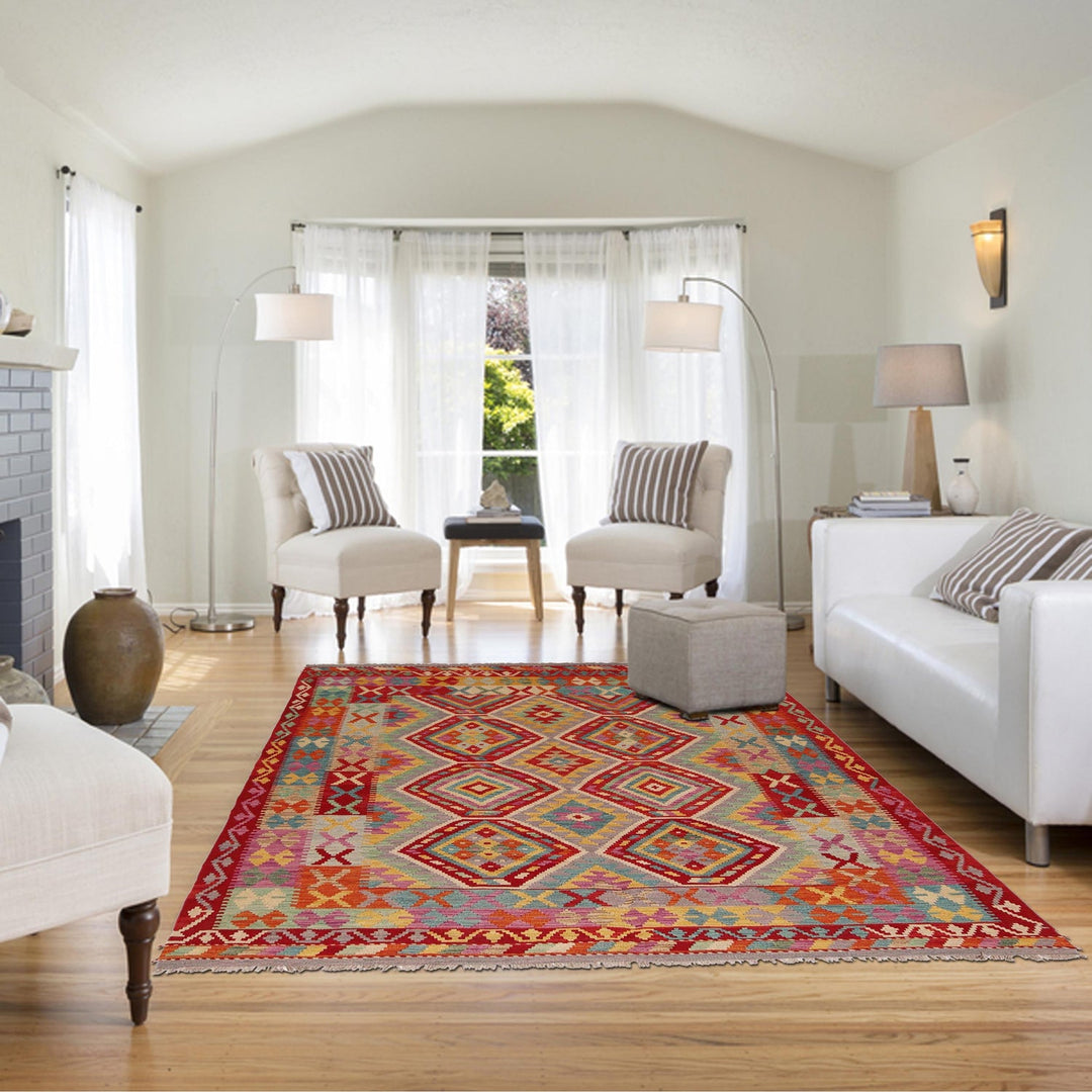 Handmade Vegetable Kilim 5' 9" x 8' 1" - No. AL89218