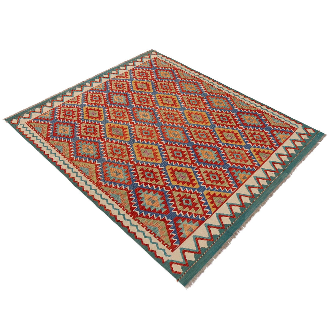 Hand Knotted Afghan Style Kilim 5' 10" x 7' 6" - No. AL31875