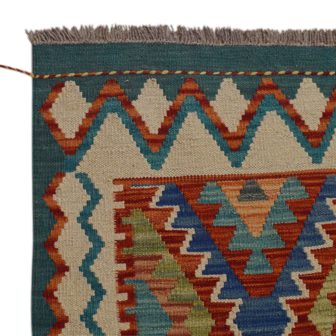 Hand Knotted Afghan Style Kilim 5' 10" x 7' 6" - No. AL31875