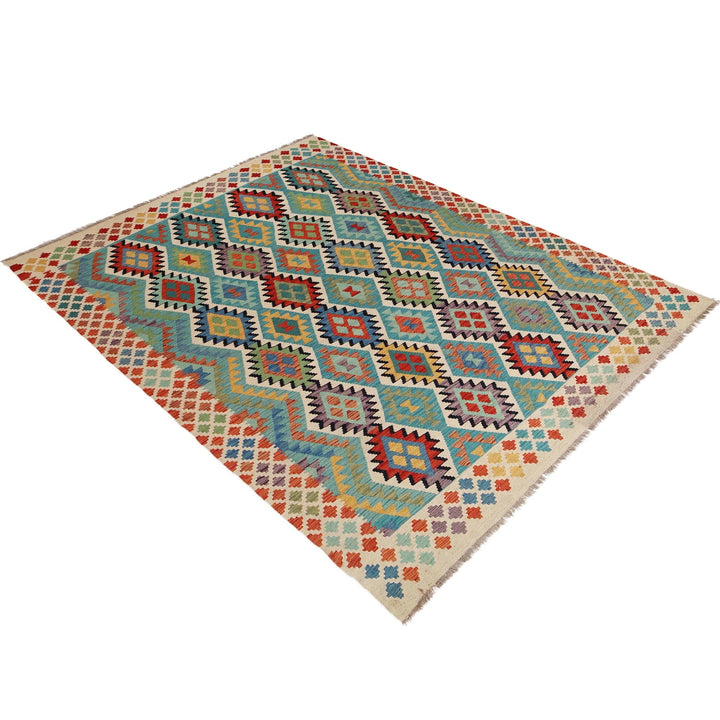 Afghan Kilim Rug 6' 9" x 9' 7" Flat-Weave view