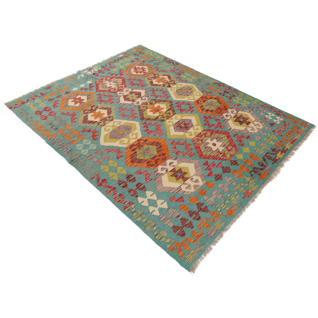 Hand Woven Wool Kelim 5' 9" x 7' 10" - No. AL46440