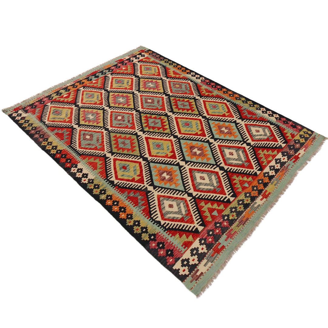 Hand Knotted Flatweave Kilim 5' 7" x 7' 10" - No. AL94589