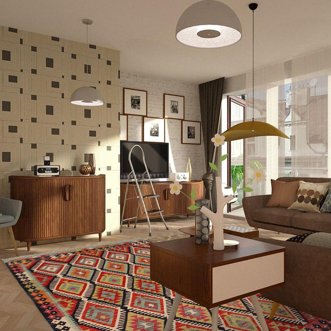 Hand Knotted Flatweave Kilim 5' 7" x 7' 10" - No. AL94589