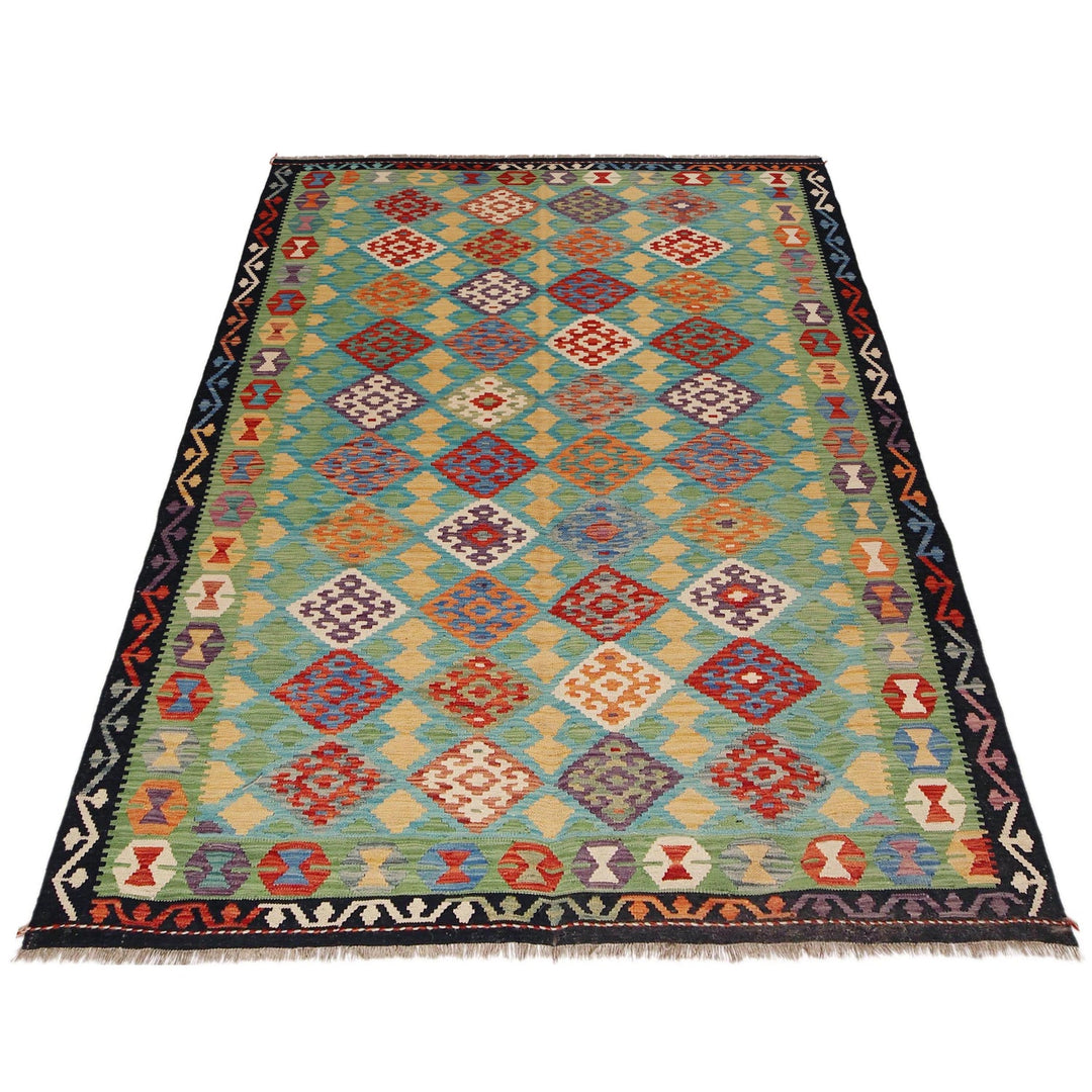 Handmade Afghan Vegetable Kilim 6' 0" x 8' 6" - No. AL23090