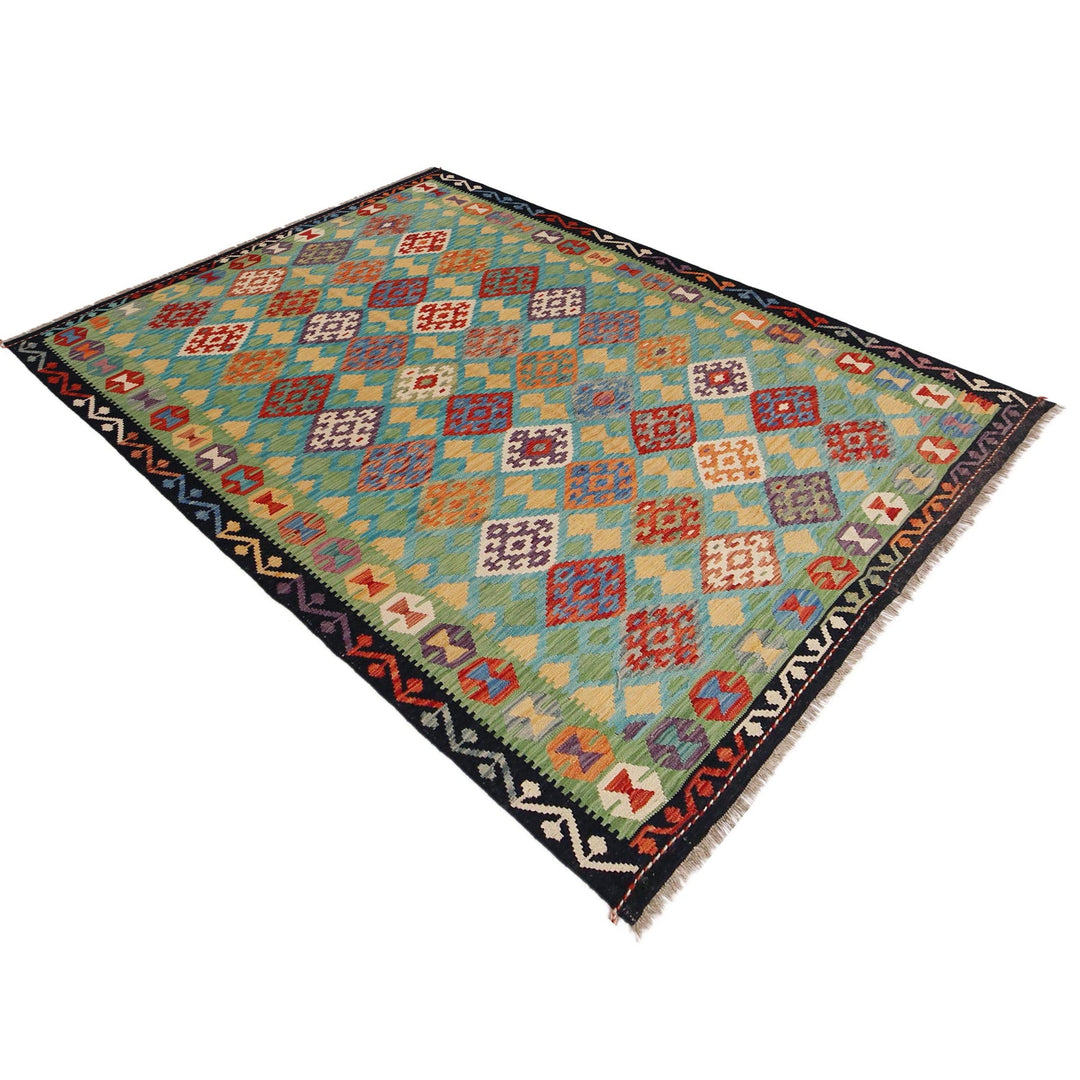 Handmade Afghan Vegetable Kilim 6' 0" x 8' 6" - No. AL23090