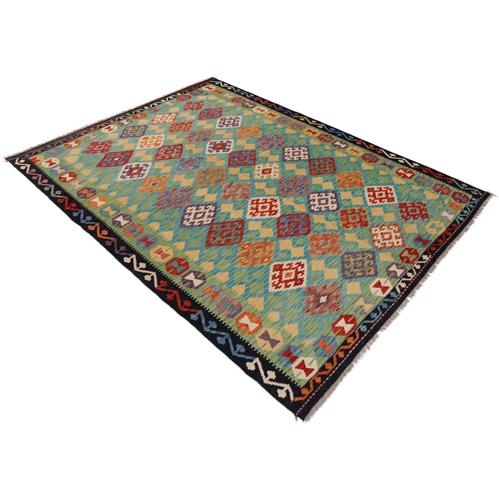 Handmade Afghan Vegetable Kilim 6' 0" x 8' 6" - No. AL23090