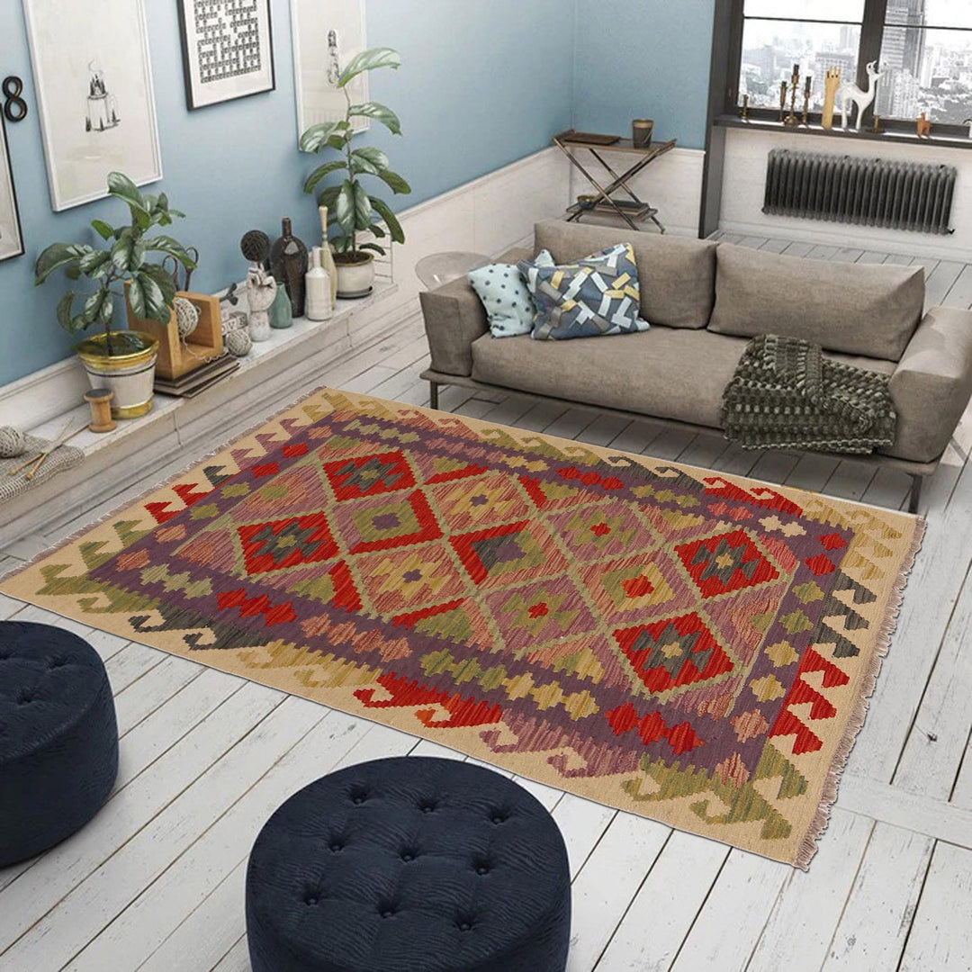 Hand Knotted Flatweave Kilim 3' 3" x 4' 10" - No. AL38535