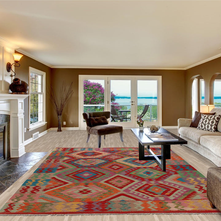 Handmade Vegetable Kilim 5' 8" x 8' 1" - No. AL32332