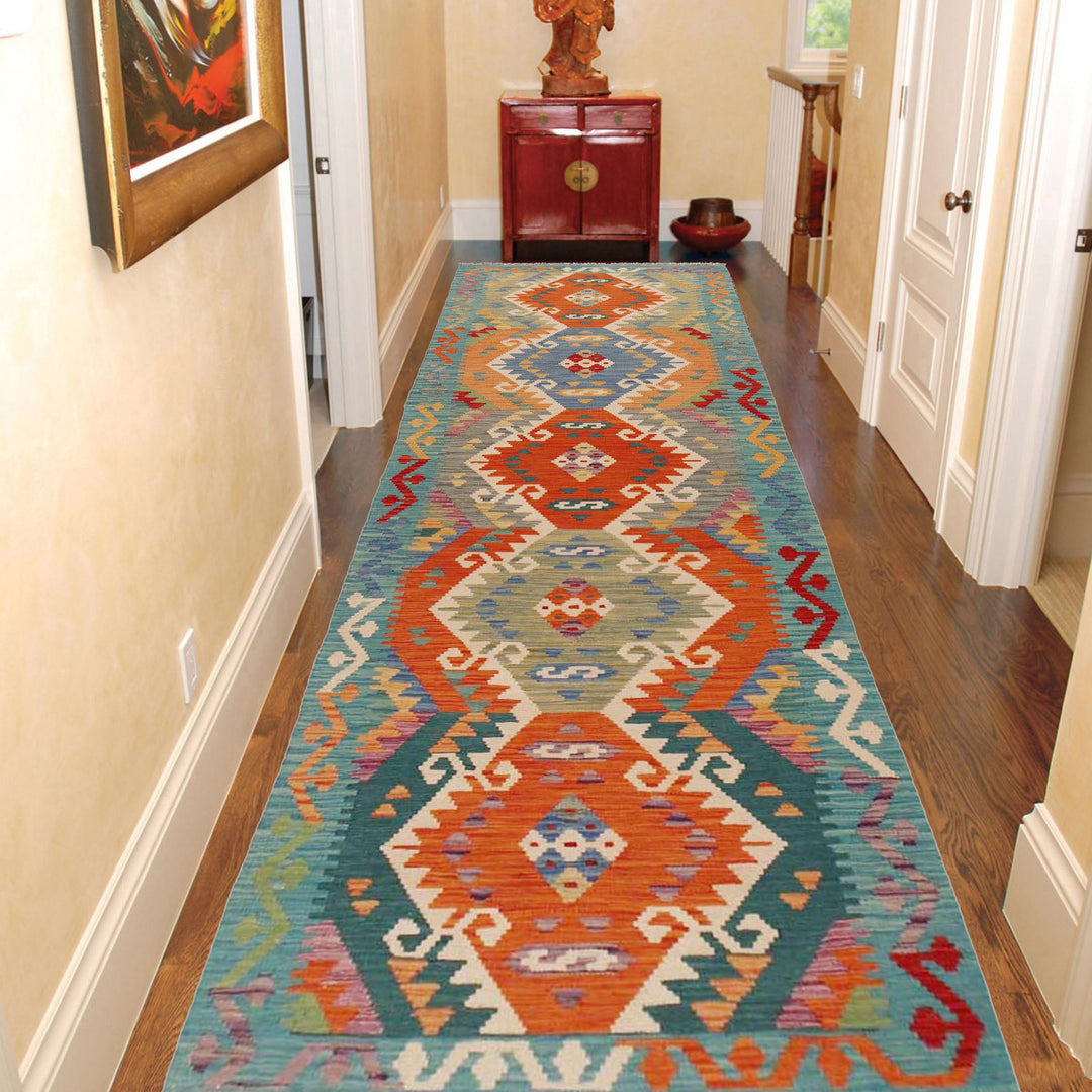 Hand Made Afghan Kilim Runner 2' 9" x 9' 6" - No. AL51819
