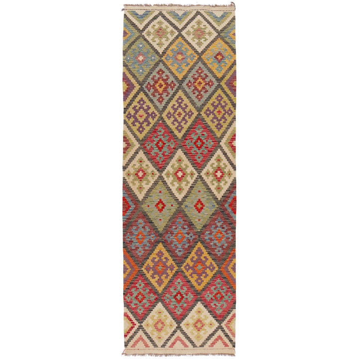 Afghan Kilim Rug 2' 11" x 9' 8" Flat-Weave