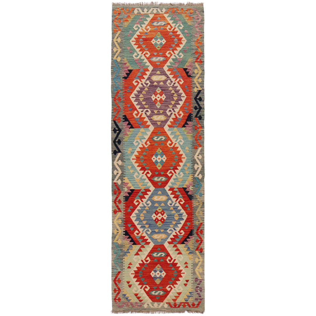 Afghan Kilim Runner 2' 10" x 9' 11" Flat-Weave