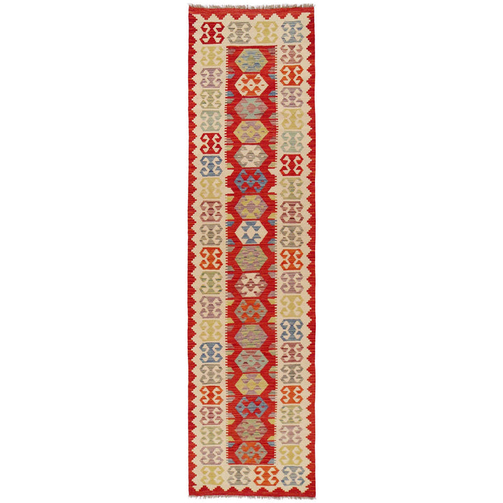 Hand Knotted Afghan Style Kilim Runner 2' 10" x 12' 7" - No. AL15451